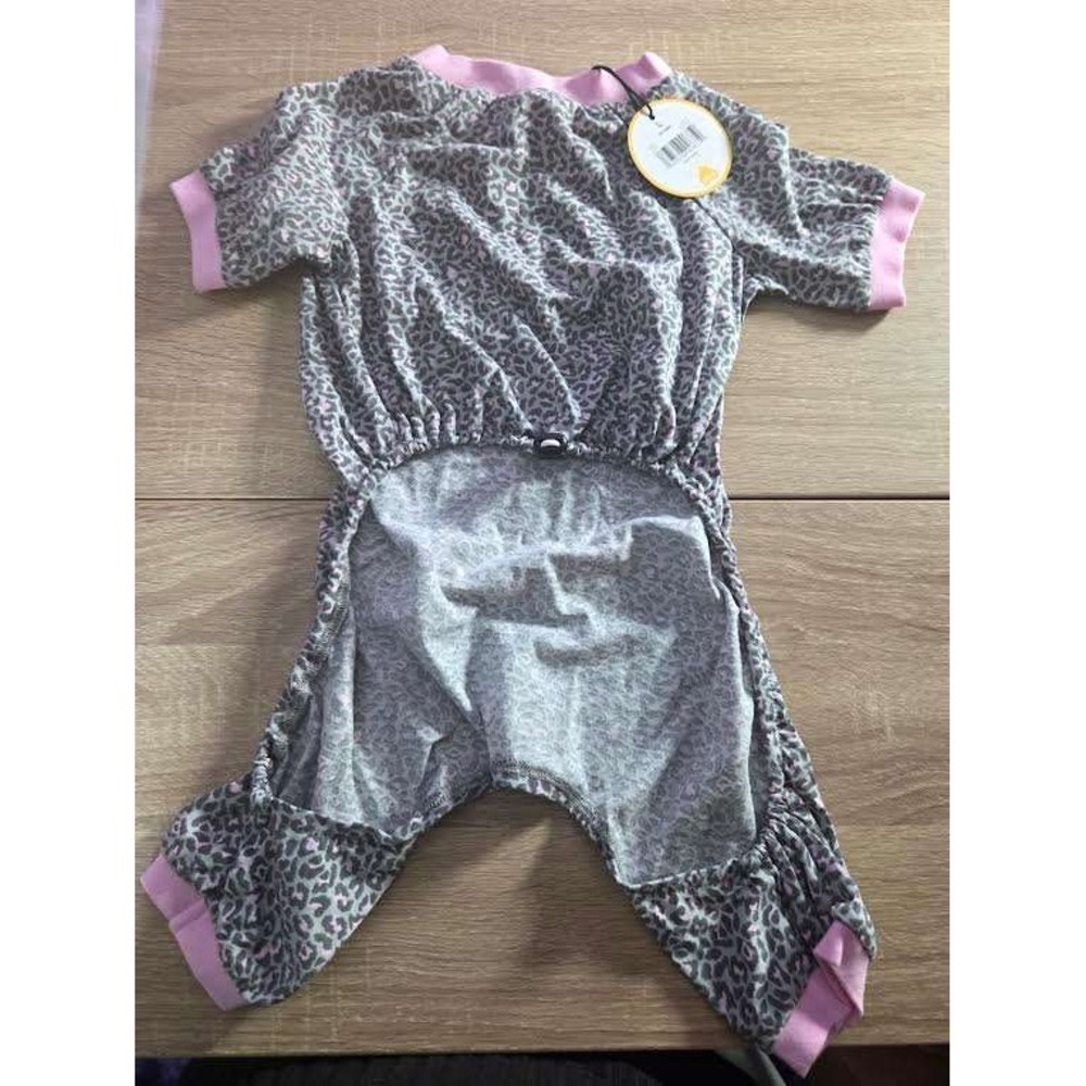 Coco + Rebel Leopard Print Pet Pajamas Pink Grey Animal Pattern Size Large NWT